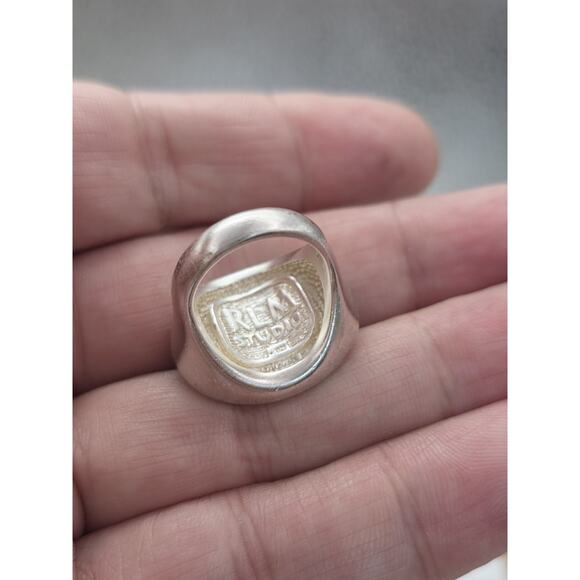 MODERNIST ROBERT LEE MORRIS STERLING SILVER ONYX BLACK RING SIZE 7 - Picture 8 of 16